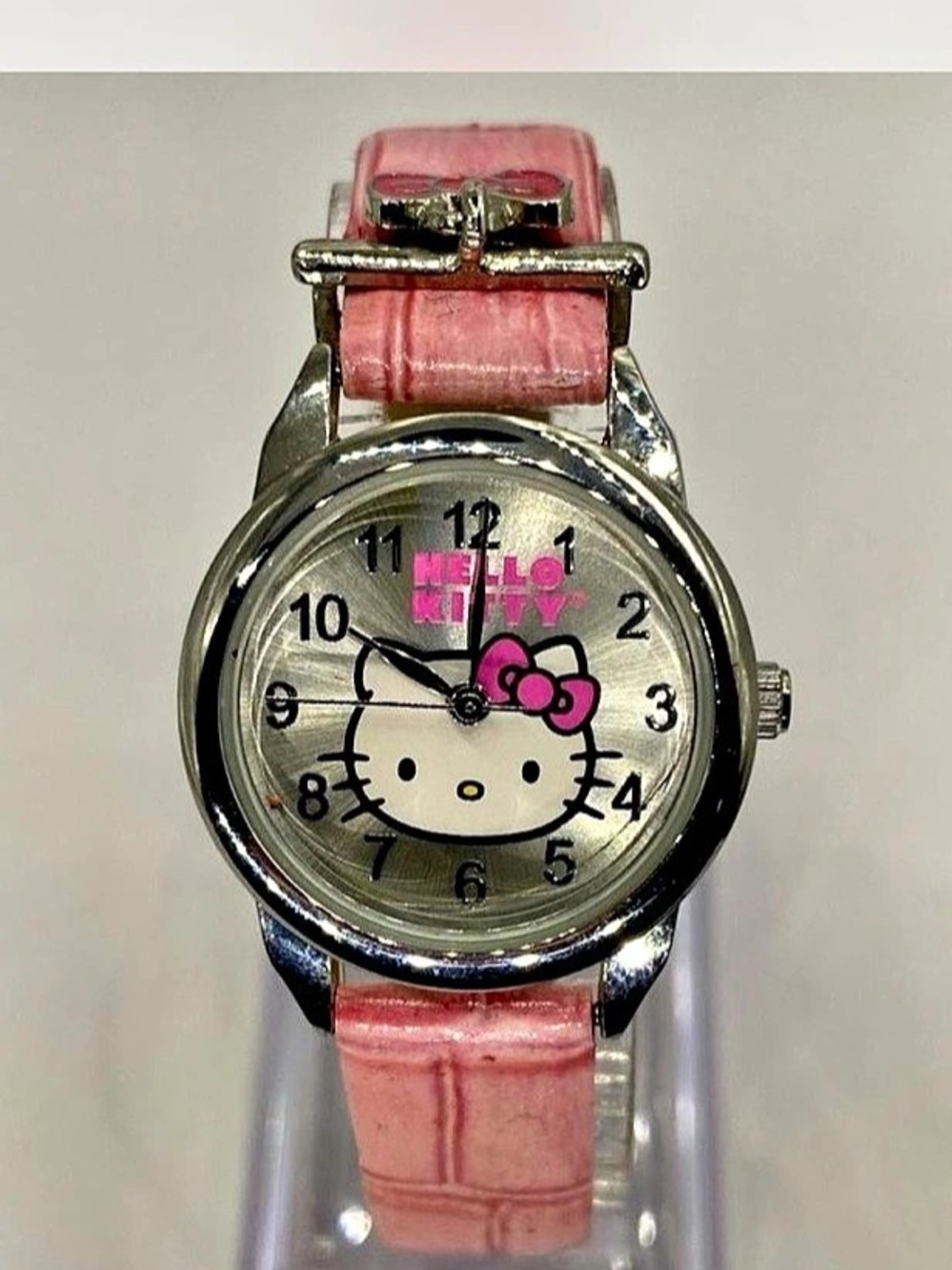 Ladies *** Sanrio ^^^ Hello Kitty “watch ^^^ Plush Pink Silverwear * Collectors